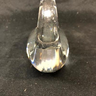 Crystal Swan Paperweight Signed 