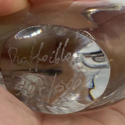 Crystal Split Tail Bird Paperweight Signed & Numbered