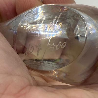Crystal Split Tail Bird Paperweight Signed & Numbered
