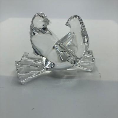 Baccarat France Crystal Doves Lovebirds