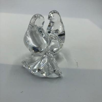 Baccarat France Crystal Doves Lovebirds
