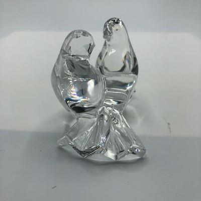Baccarat France Crystal Doves Lovebirds