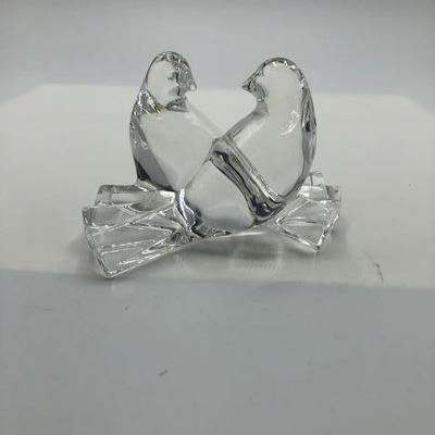 Baccarat France Crystal Doves Lovebirds