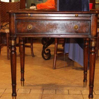 Walnut Lamp Stand Table with Pull Out Shelf