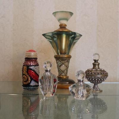 Collectible Collection Perfume Bottles including Fine Crystal