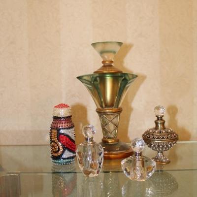 Collectible Collection Perfume Bottles including Fine Crystal