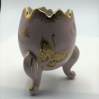 Lavender & Gold Egg Shaped Vase