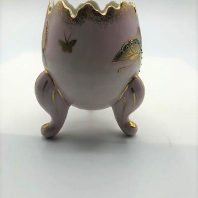 Lavender & Gold Egg Shaped Vase