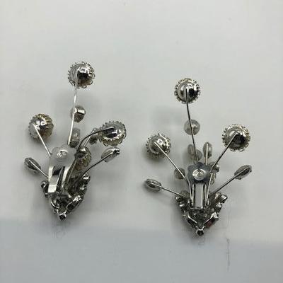 Vintage Faux Pearl & Rhinestone Clip Earrings