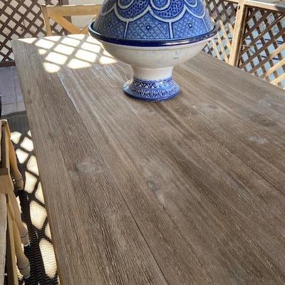 WOODEN DINING TABLE FOR INDOORS OR OUTDOORS (under cover)