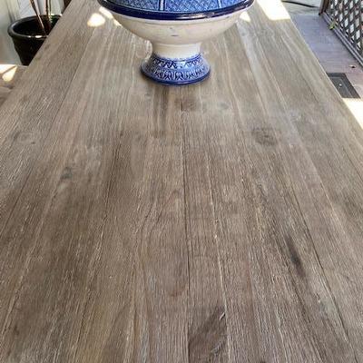 WOODEN DINING TABLE FOR INDOORS OR OUTDOORS (under cover)