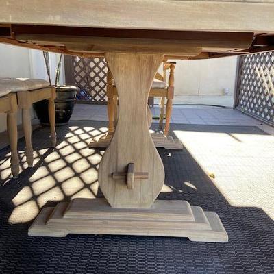WOODEN DINING TABLE FOR INDOORS OR OUTDOORS (under cover)