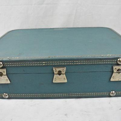 Hardside Luggage Suitcase, Blue - Vintage