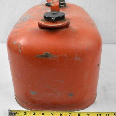 Old Metal Gas Can, Red Orange