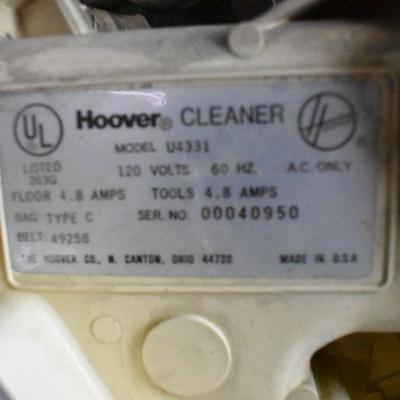 Hoover Convertible Vacuum. Turns On. 3 packages Replacement Bags