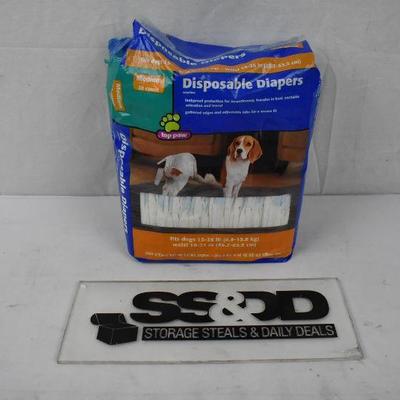 Medium Sized Disposable Diapers for Dogs - Near New, 23 Count