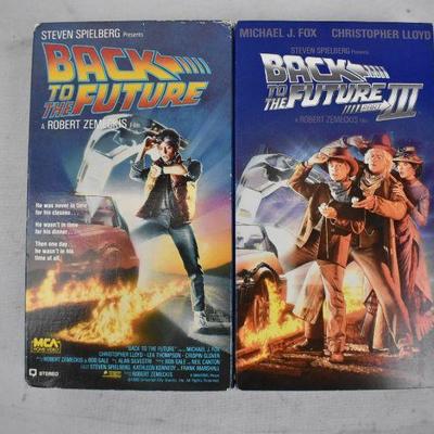 Back to the Future Lot: Books Part 1, 2, and 3; VHS Parts 1 and 3