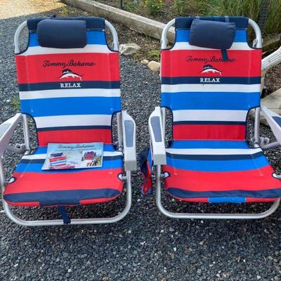 Lot # 578 Pair of Tommy Bahamas Backpack Chairs 