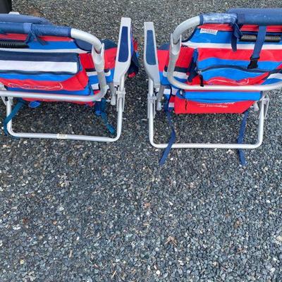Lot # 578 Pair of Tommy Bahamas Backpack Chairs 
