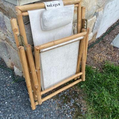 Lot # 579 Set of 4 Kelsyus Bamboo Folding Chairs