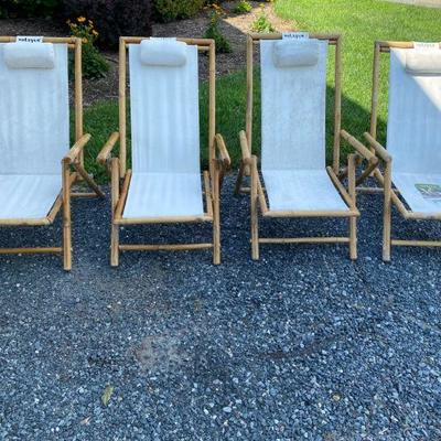 Lot # 579 Set of 4 Kelsyus Bamboo Folding Chairs
