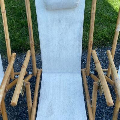 Lot # 579 Set of 4 Kelsyus Bamboo Folding Chairs