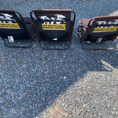 Lot # 580 Set of 3 New Orleans Jazz Heritage Festival Folding chairs 