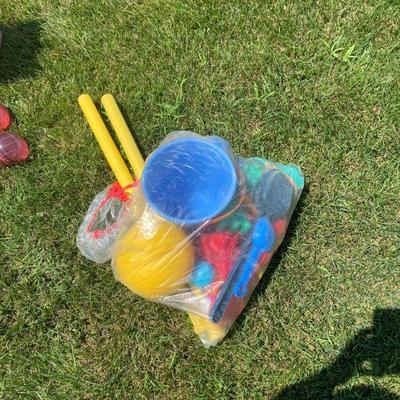 Lot # 581 Corn Hole Set, Bocce, Yard Dice and Beach Toys 