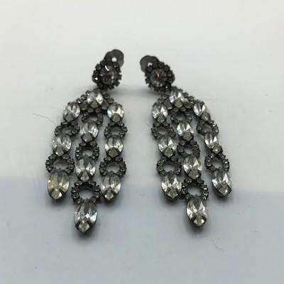 Vintage K.J.L. Rhinestone Dangle Earrings