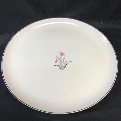 Simple Floral Oval Serving Platter