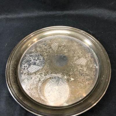 Round Alvin Silverplate Serving Tray