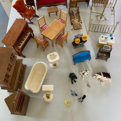 Lot # 588 Vintage Barbie Dolls with Miniature Doll House Furniture 
