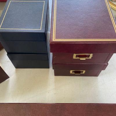 Lot # 592 Lot of Leather Office Boxes and Photo Albums  