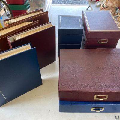 Lot # 592 Lot of Leather Office Boxes and Photo Albums  