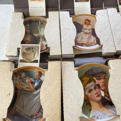 Lot #593 Complete Set of 12 Norman Rockwell "Rediscovered Women" Collector Plates 
