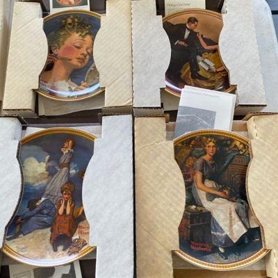 Lot #593 Complete Set of 12 Norman Rockwell "Rediscovered Women" Collector Plates 
