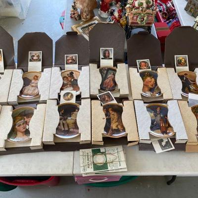 Lot #593 Complete Set of 12 Norman Rockwell "Rediscovered Women" Collector Plates 