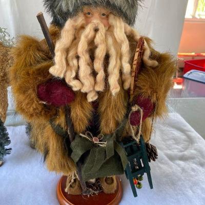 Lot # 595 Christmas Santa with Moose and Tree Decor 