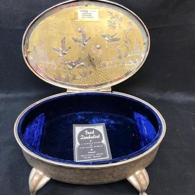Heavy Velvet Lined Jewelry Music Box by Fred Zimbalist