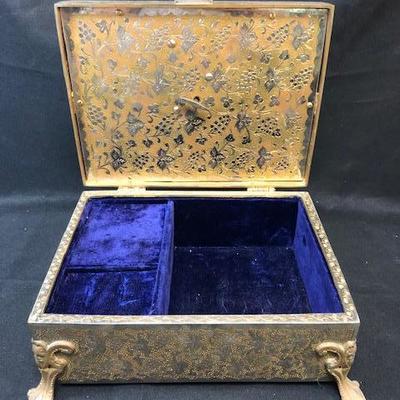 Ornate Velvet Lined Jewelry Music Box