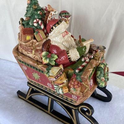 Lot # 604 Fitz and Floyd Christmas Lodge Cookie Jar 