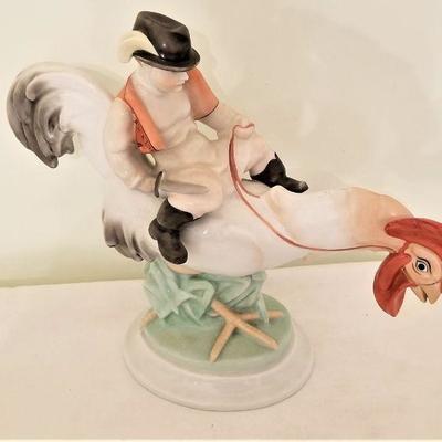 Lot #145 Rare HEREND Porcelain - large piece - Boy on Chicken