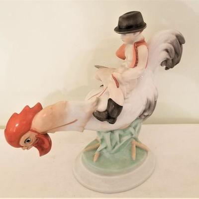 Lot #145 Rare HEREND Porcelain - large piece - Boy on Chicken