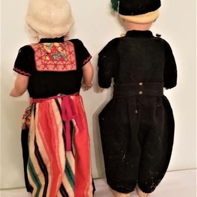 Lot #149  Pair of Vintage Dutch Dolls - Boy and Girl - Wooden Shoes
