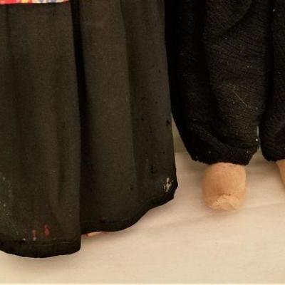 Lot #149  Pair of Vintage Dutch Dolls - Boy and Girl - Wooden Shoes