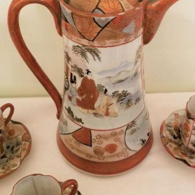 Lot #150 Antique Chinese Tea Set - 6 cupes