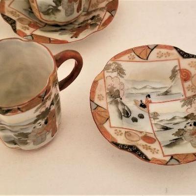 Lot #150 Antique Chinese Tea Set - 6 cupes