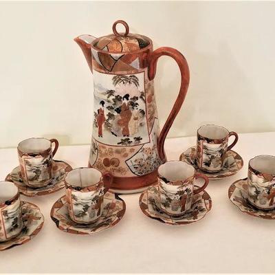 Lot #150 Antique Chinese Tea Set - 6 cupes