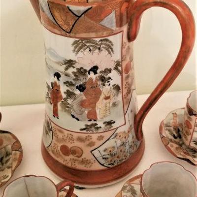 Lot #150 Antique Chinese Tea Set - 6 cupes