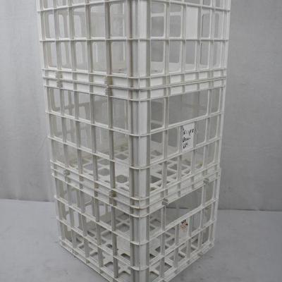 3 White Stacking Plastic Crates